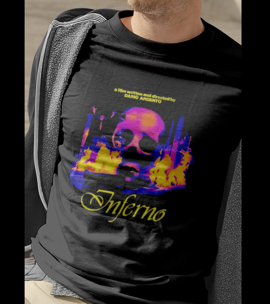 Inferno 80s Horror Skull Flames Psychedelic T-Shirt
