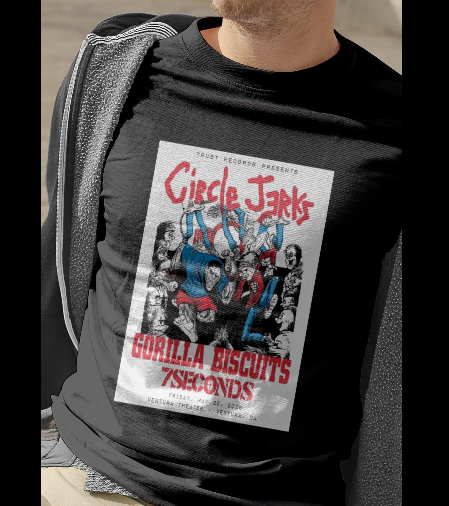 Circle Jerks Gorilla Biscuits 7Seconds Trust Records Ventura Theater May 22 2026 T-Shirt