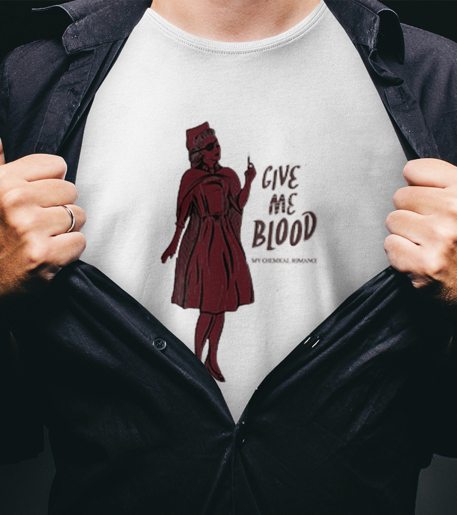 Give Me Blood Gothic Nurse Horror Halloween Costume T-Shirt