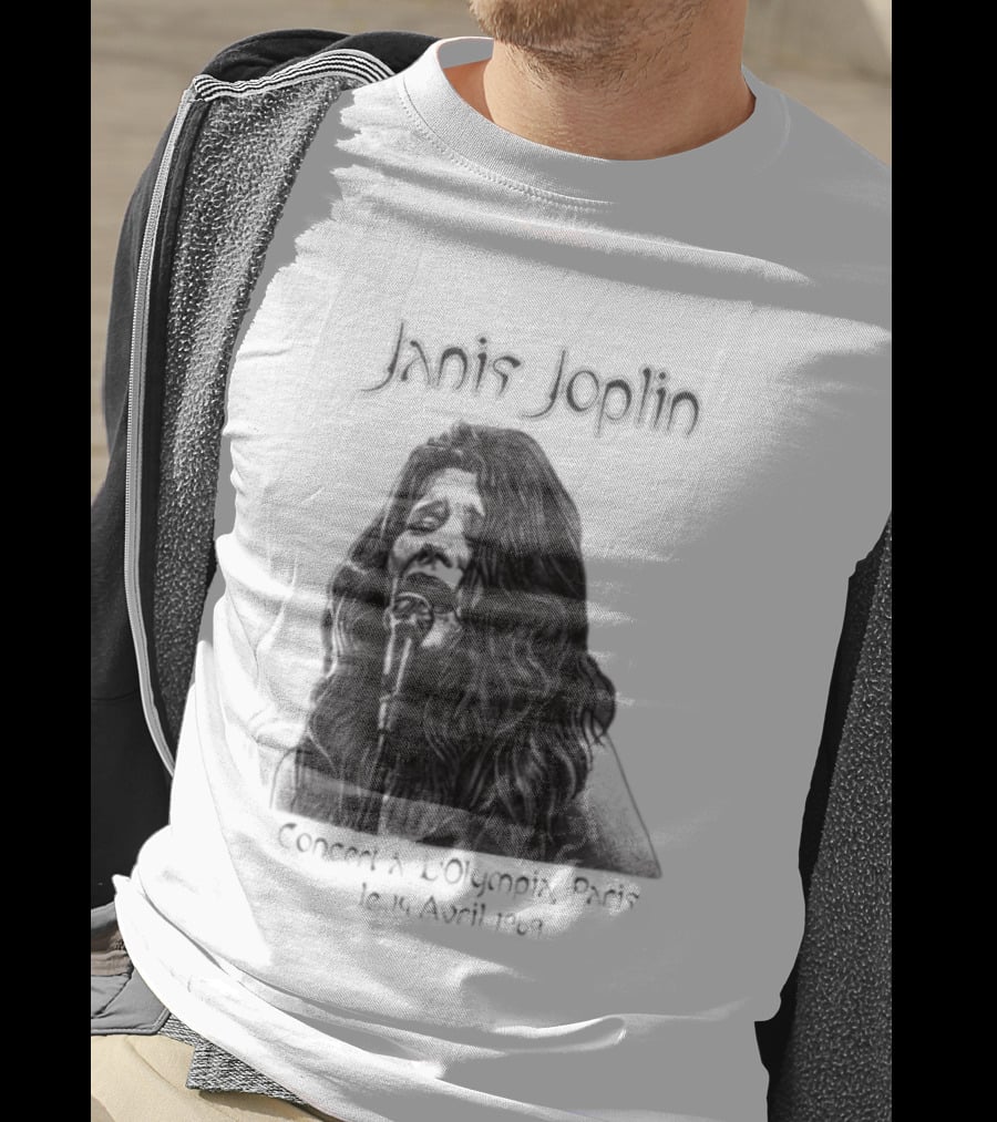 Janis Joplin Olympia Paris Concert Live Performance 1970s T-Shirt