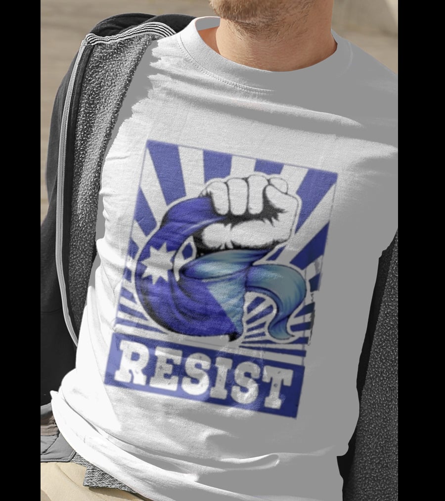 Minnesota Resist ICE Out Blue Fist Star T-Shirt