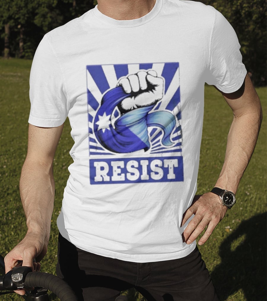 Minnesota Resist ICE Out Blue Fist Star T-Shirt