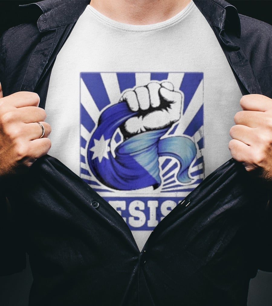 Minnesota Resist ICE Out Blue Fist Star T-Shirt