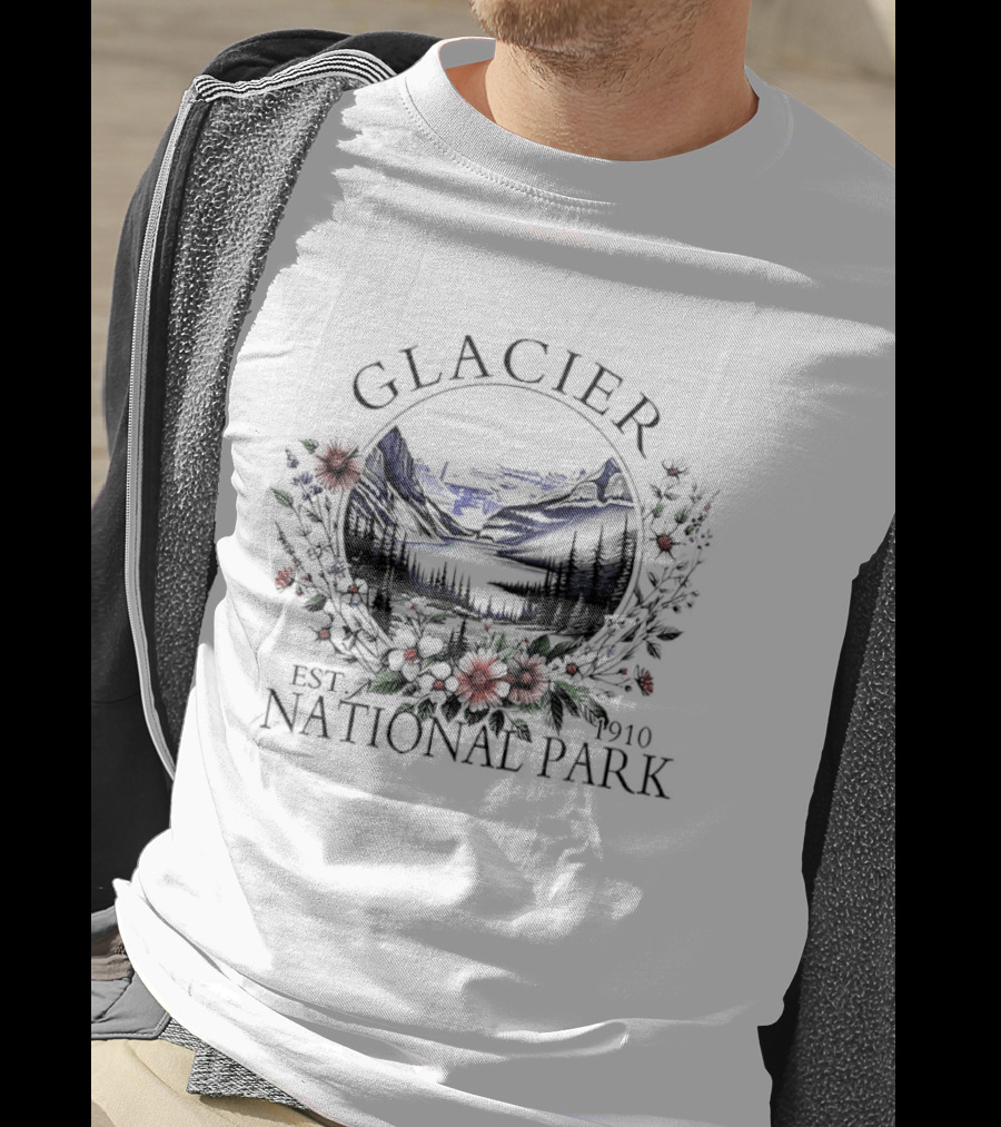Glacier National Park Scenic Hiking Adventure Est 1910 T-Shirt