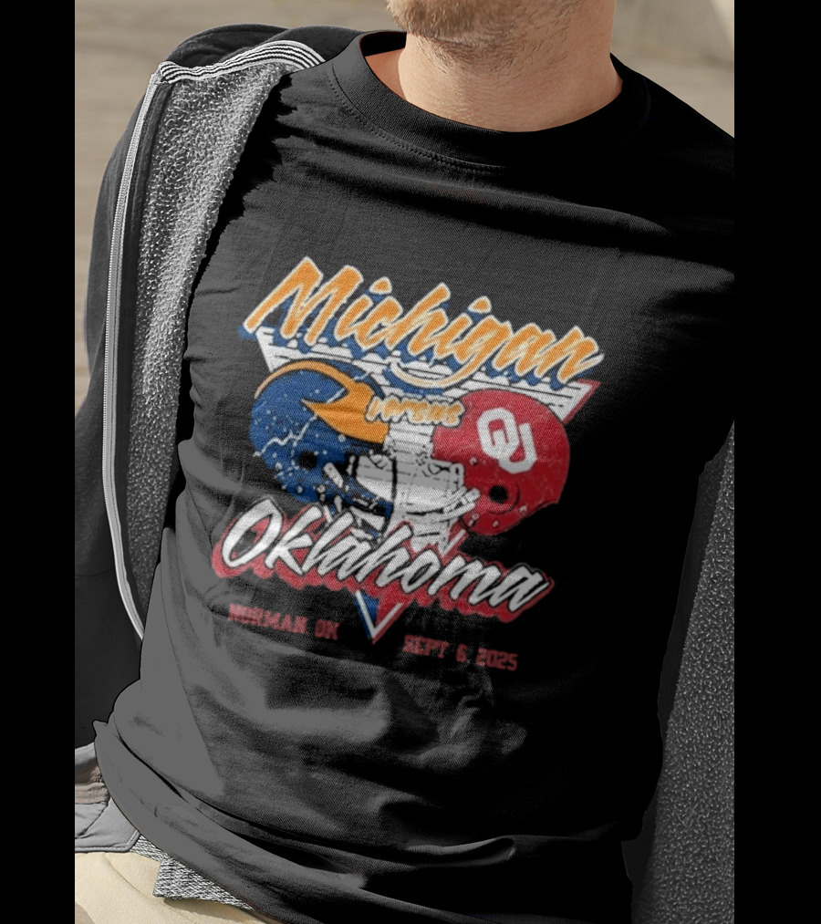 Michigan Wolverines Vs Oklahoma Sooners Football Gameday 2025 Norman SEPT 6 Sports Rivalry T-Shirt