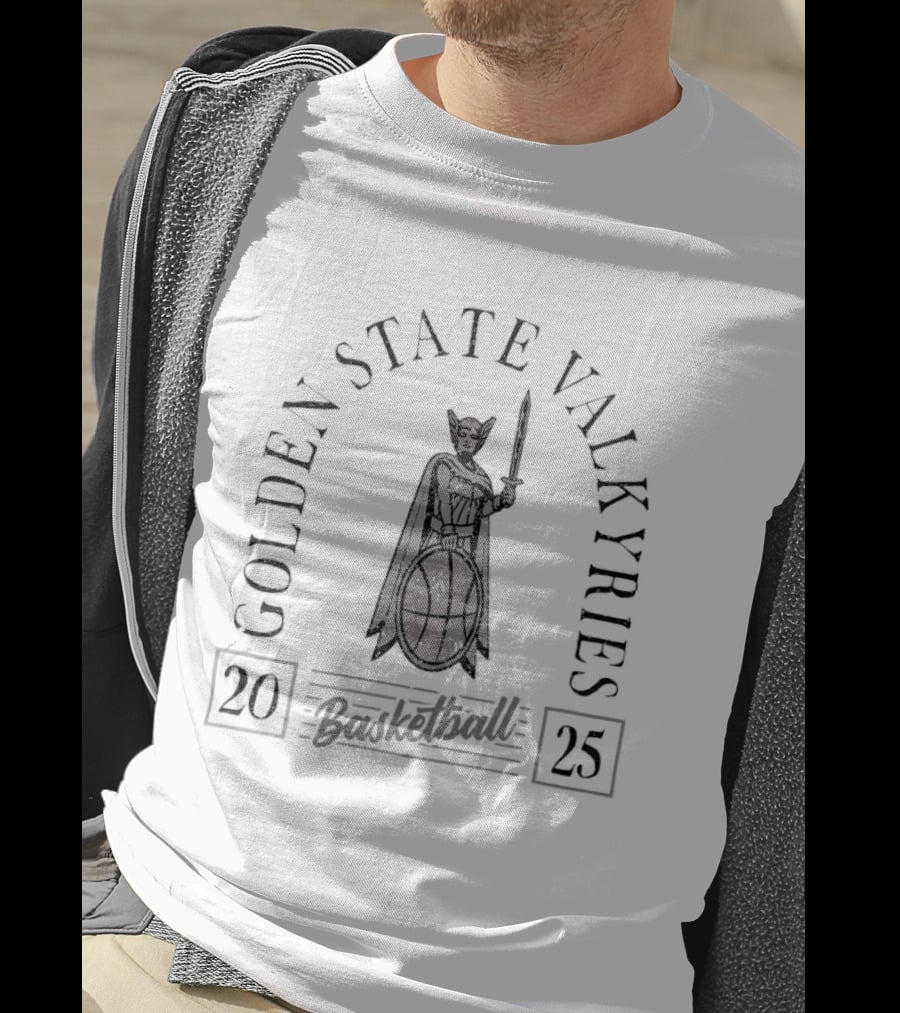 Golden State Valkyries Basketball 2025 Stadium Platinum T-Shirt
