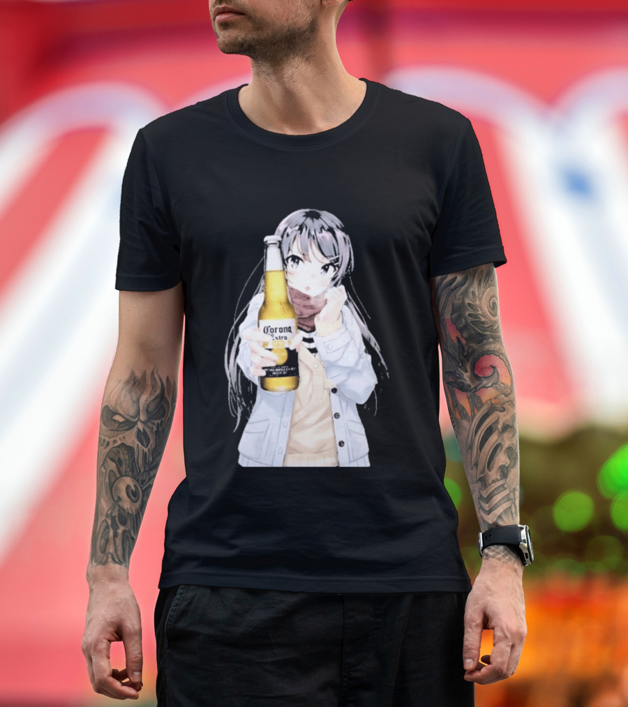 Corona Extra Anime Waifu Rabbit Beer Fusion T-Shirt