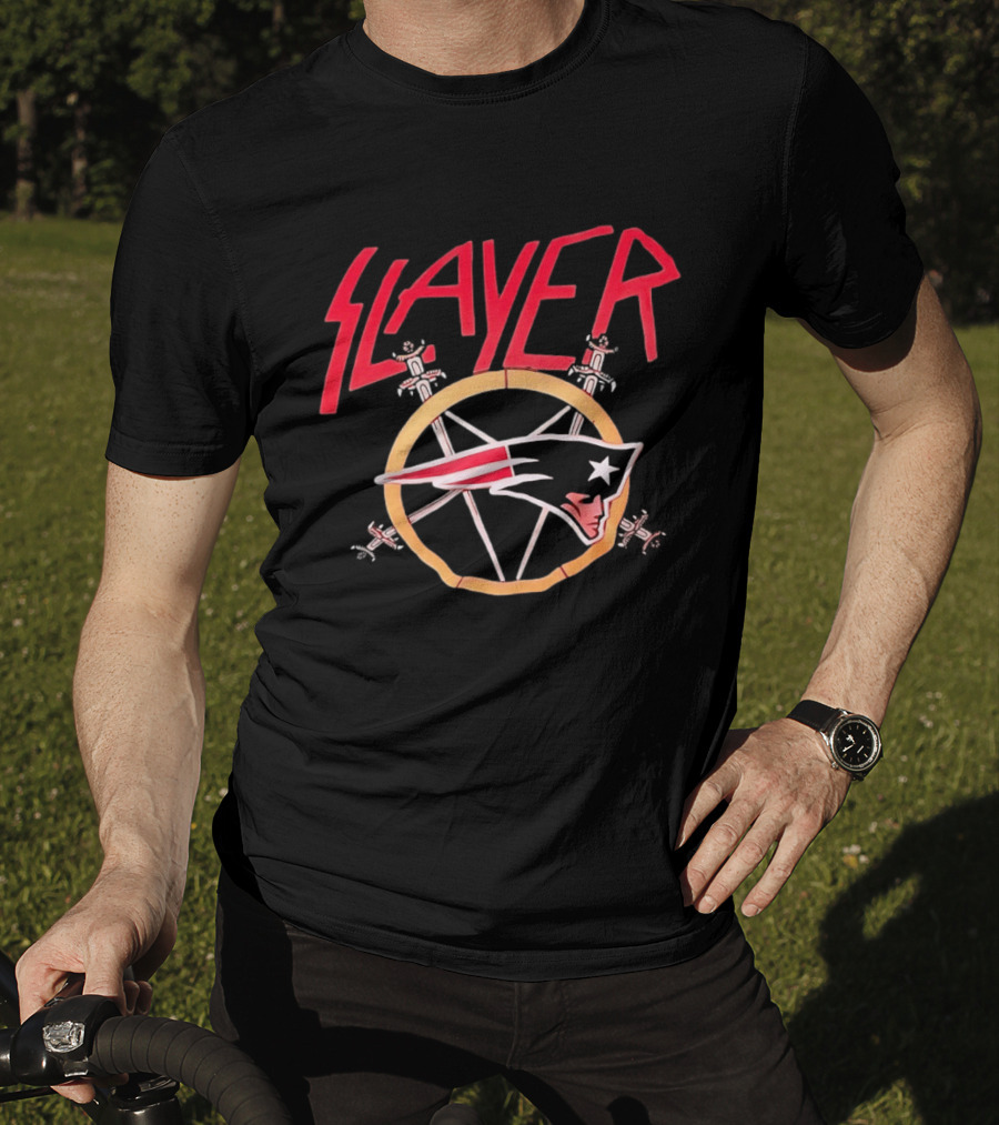 Slayer New England Patriots Collaboration Merchandising T-Shirt
