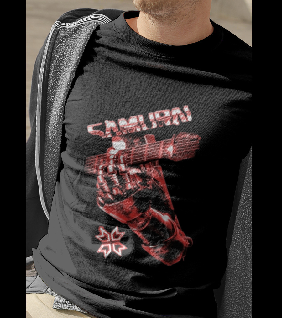 Samurai Cyberpunk 2077 Metallic Hand Guitar T-Shirt