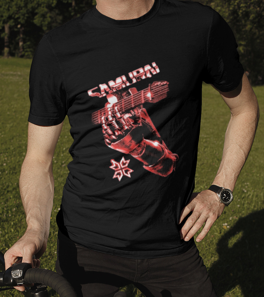 Samurai Cyberpunk 2077 Metallic Hand Guitar T-Shirt