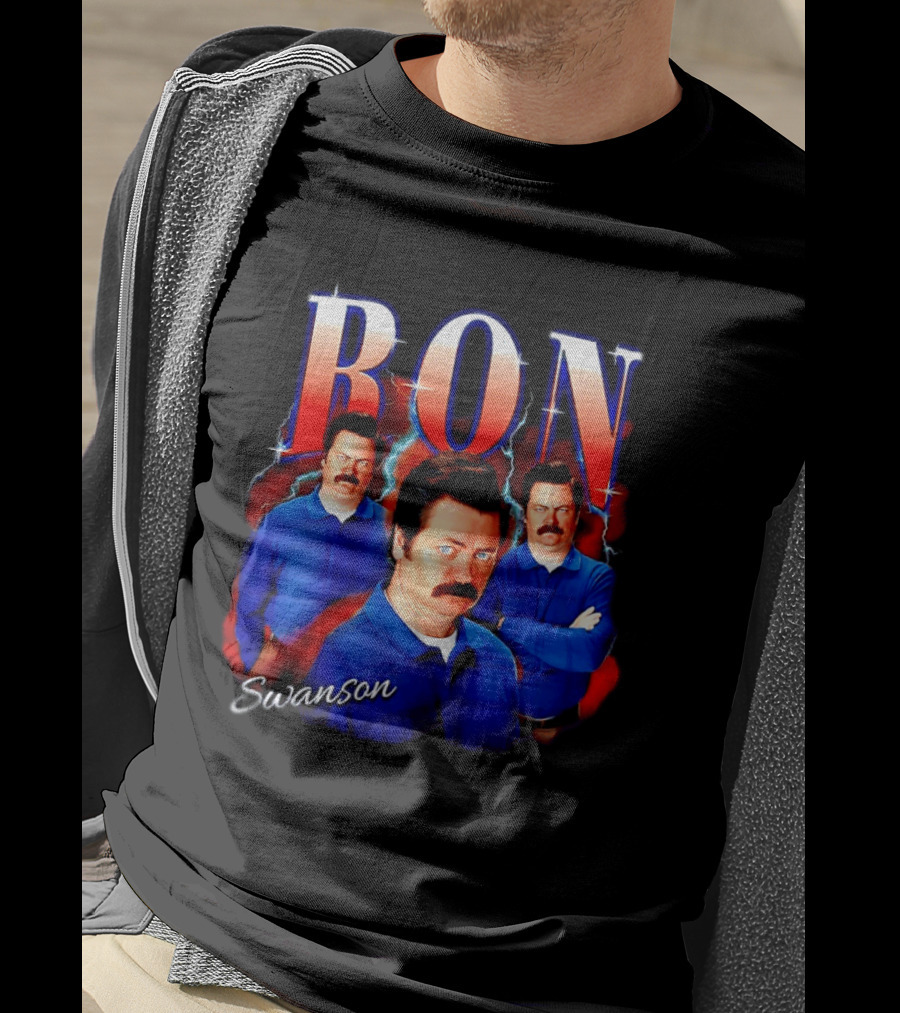 Parks And Recreation Ron Swanson Hearthrob Character Collage T-Shirt
