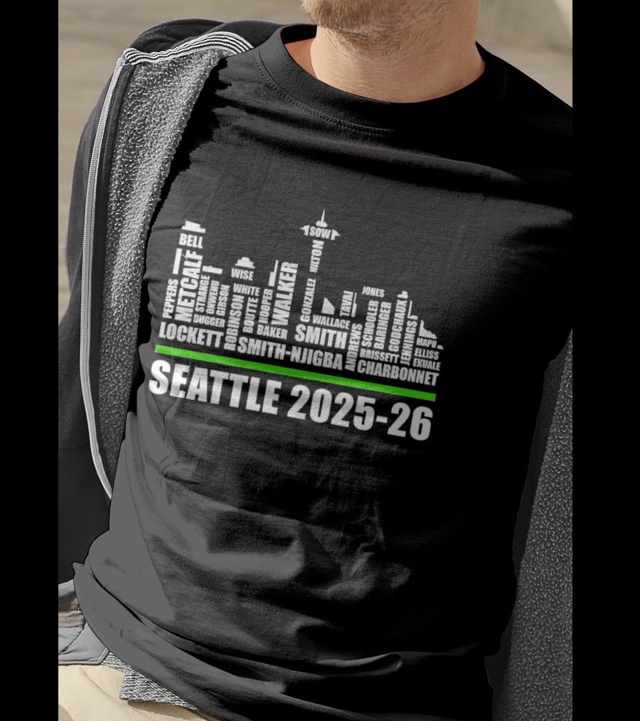 Seattle 2025 26 Skyline City Seahawks T-Shirt