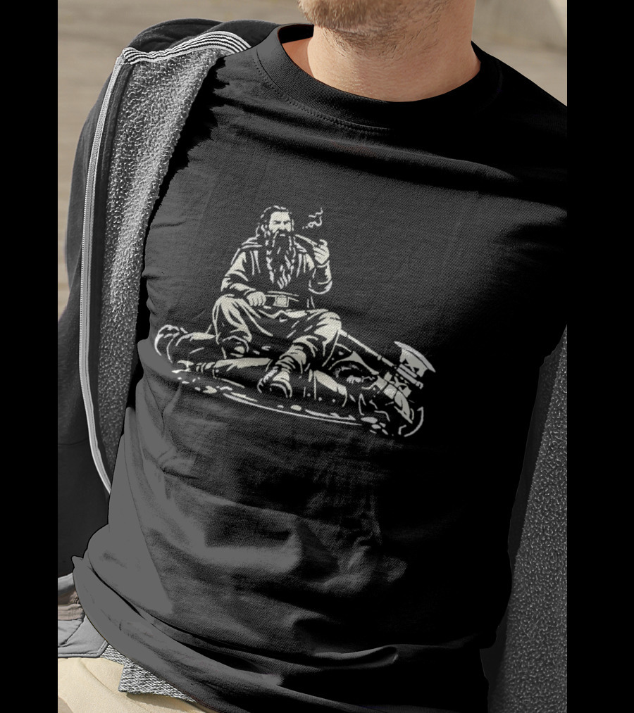 The Lord Of The Rings Gandalf Pipe Smoking Scene With Staff And Hat T-Shirt