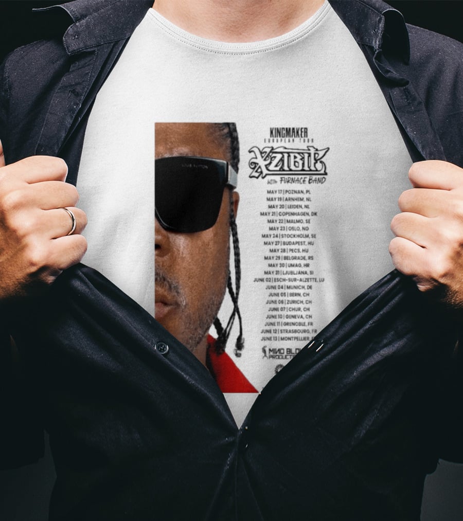 XZIBIT EU Tour 2026 Event Details Featuring Live Performances T-Shirt