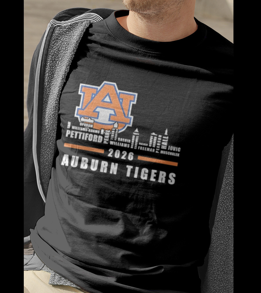 Auburn Tigers 2026 Pettiford Williams Broome Battie Skyline T-Shirt