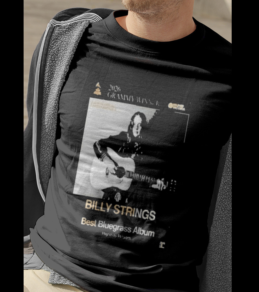 Billy Strings 2026 Grammy Winner Best Bluegrass Album Performance Acoustic Guitar T-Shirt
