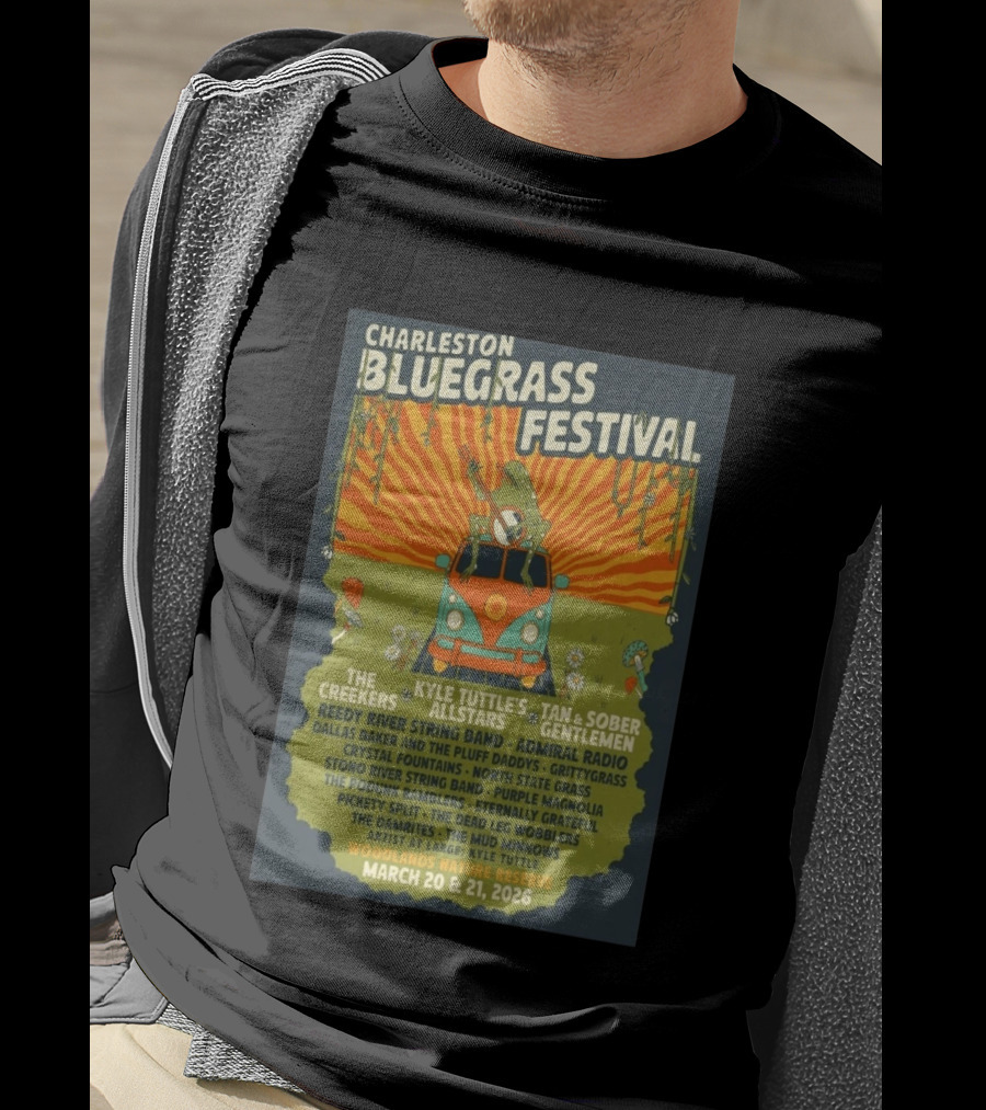 Charleston Bluegrass Festival 2026 Kyle Tuttle's Allstars Woodlands Nature Reserve March 20 21 T-Shirt
