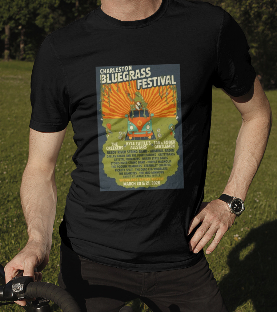Charleston Bluegrass Festival 2026 Kyle Tuttle's Allstars Woodlands Nature Reserve March 20 21 T-Shirt