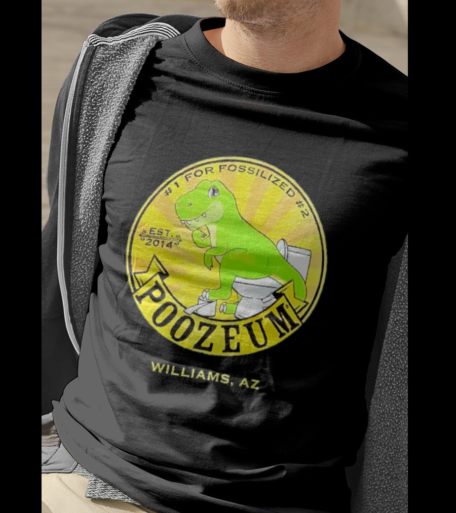Poozeum Dinosaur Toilet Humor Est. 2014 #1 For Fossilized #2 T-Shirt