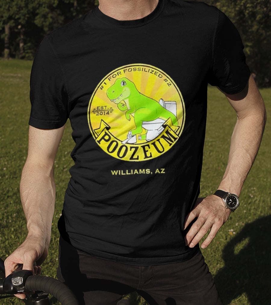 Poozeum Dinosaur Toilet Humor Est. 2014 #1 For Fossilized #2 T-Shirt