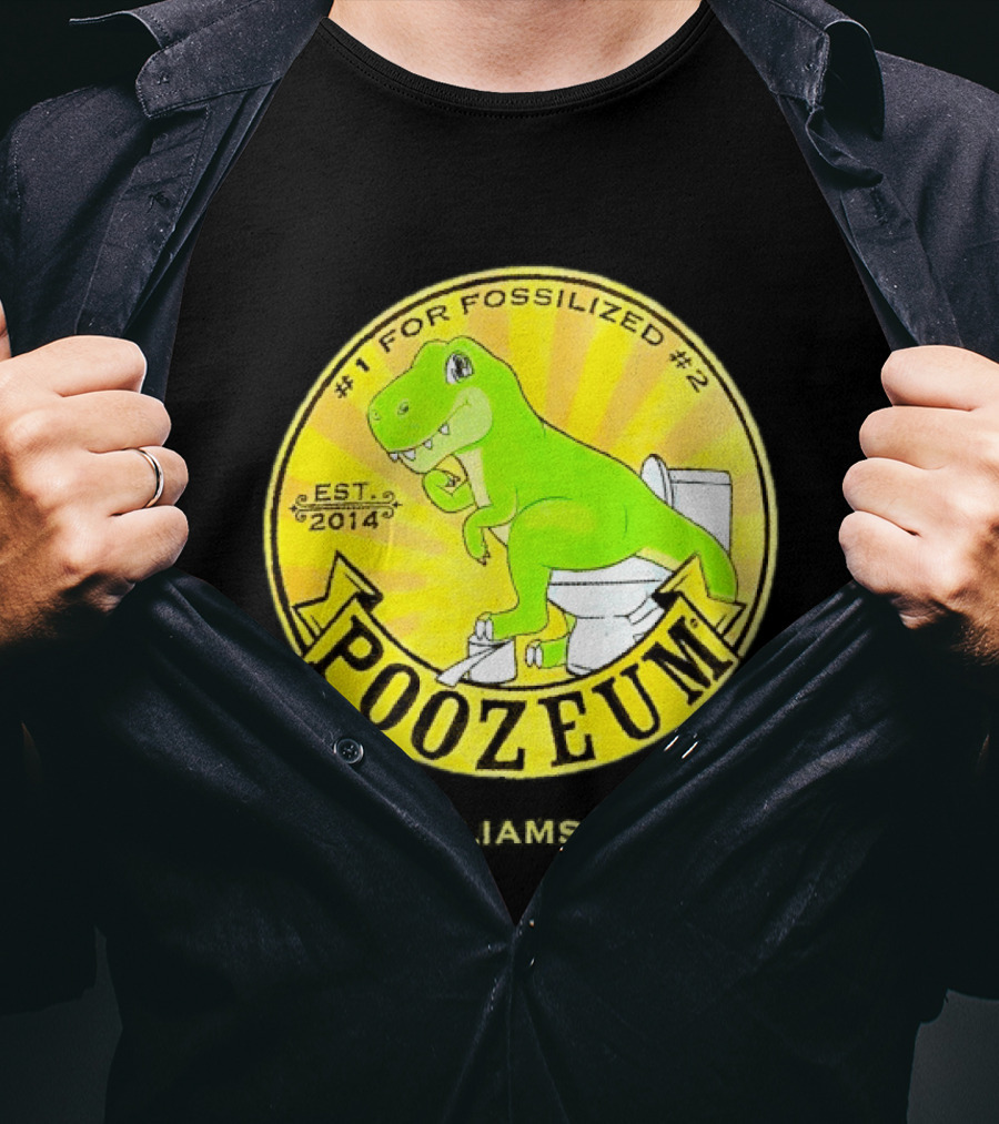 Poozeum Dinosaur Toilet Humor Est. 2014 #1 For Fossilized #2 T-Shirt