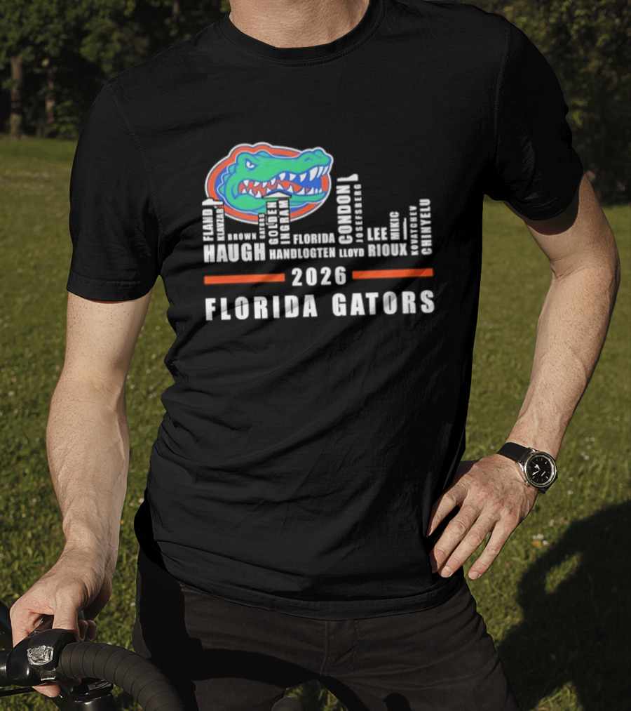 Florida Gators 2026 Player Names And City Skyline T-Shirt