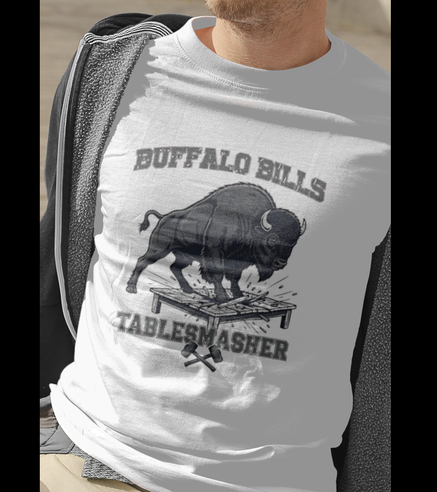 Buffalo Bills Table Smasher Buffalo Jumping Over Table T-Shirt