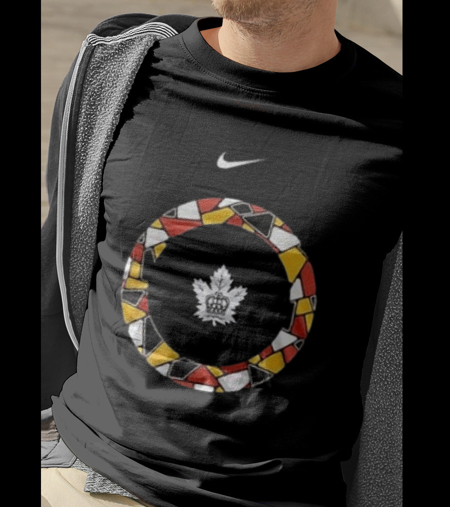 Toronto Marlies Indigenous Nike Maple Leaf Mosaic Circle T-Shirt
