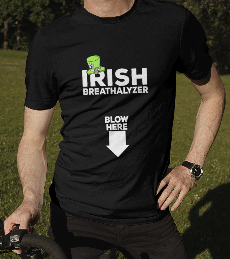 Irish Breathalyzer Blow Here St Patrick's Hat T-Shirt