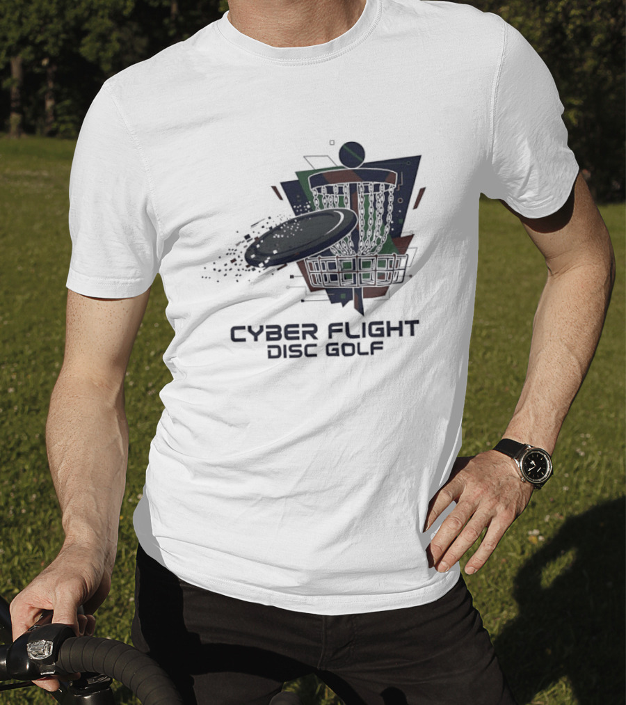 Cyber Flight Disc Golf Futuristic Basket T-Shirt