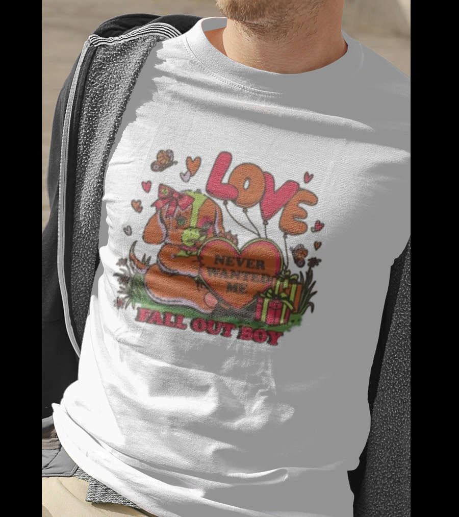 LOVE Never Wanted Me Fall Out Boy Puppy And Heart Balloons T-Shirt