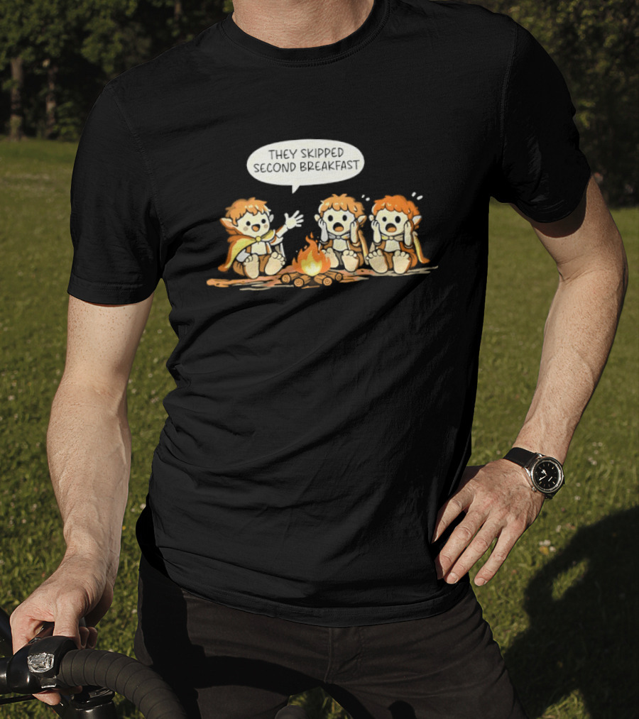 Elf Campfire Skipped Second Breakfast Conversation Scene T-Shirt