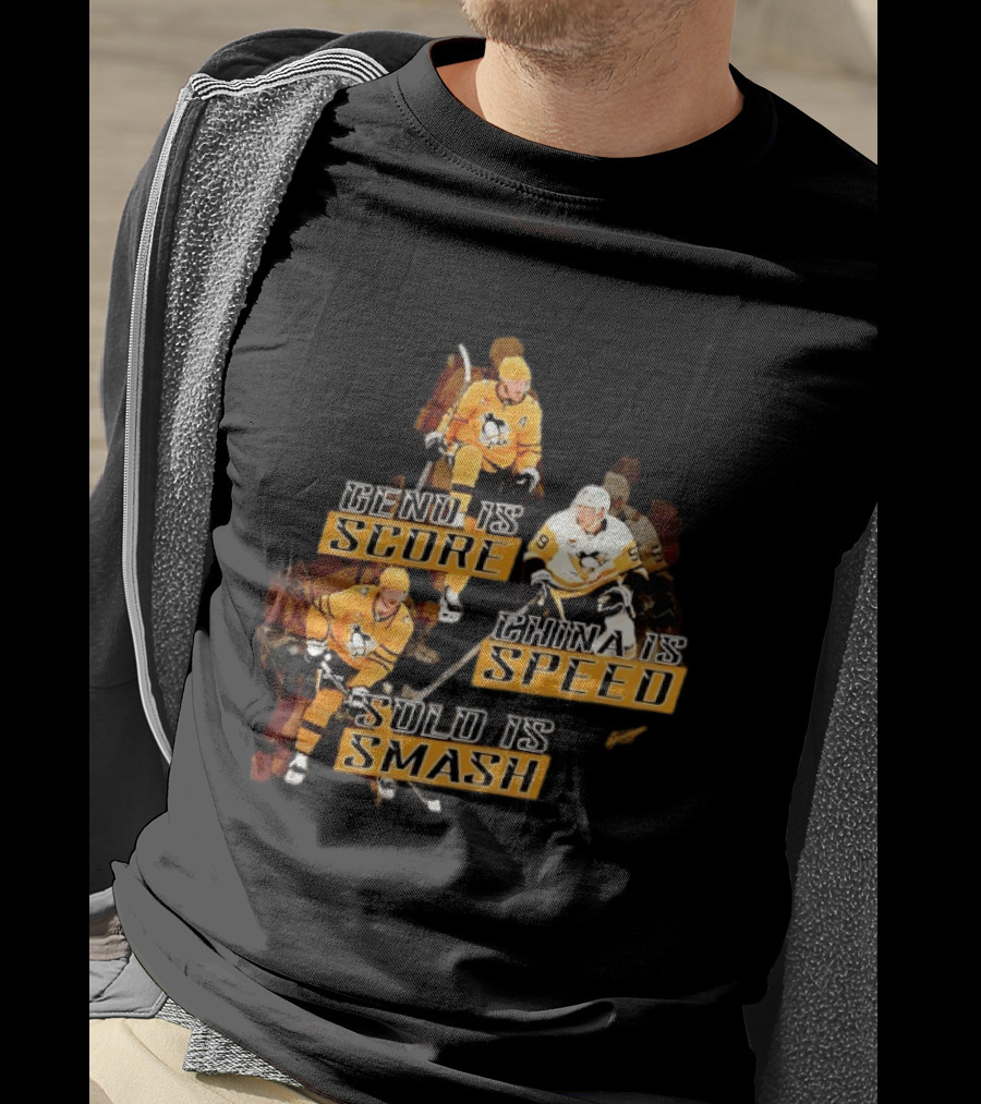 Pittsburgh Penguins Geno Score China Speed Solo Smash Hockey Players T-Shirt