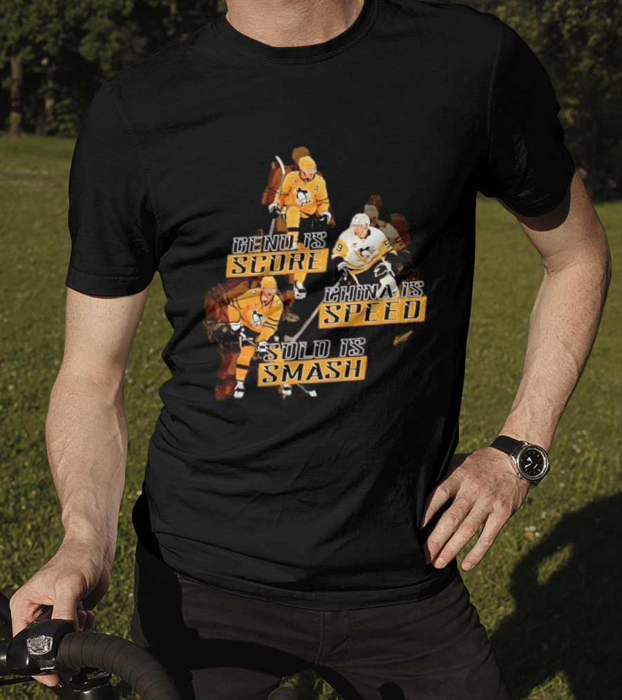 Pittsburgh Penguins Geno Score China Speed Solo Smash Hockey Players T-Shirt