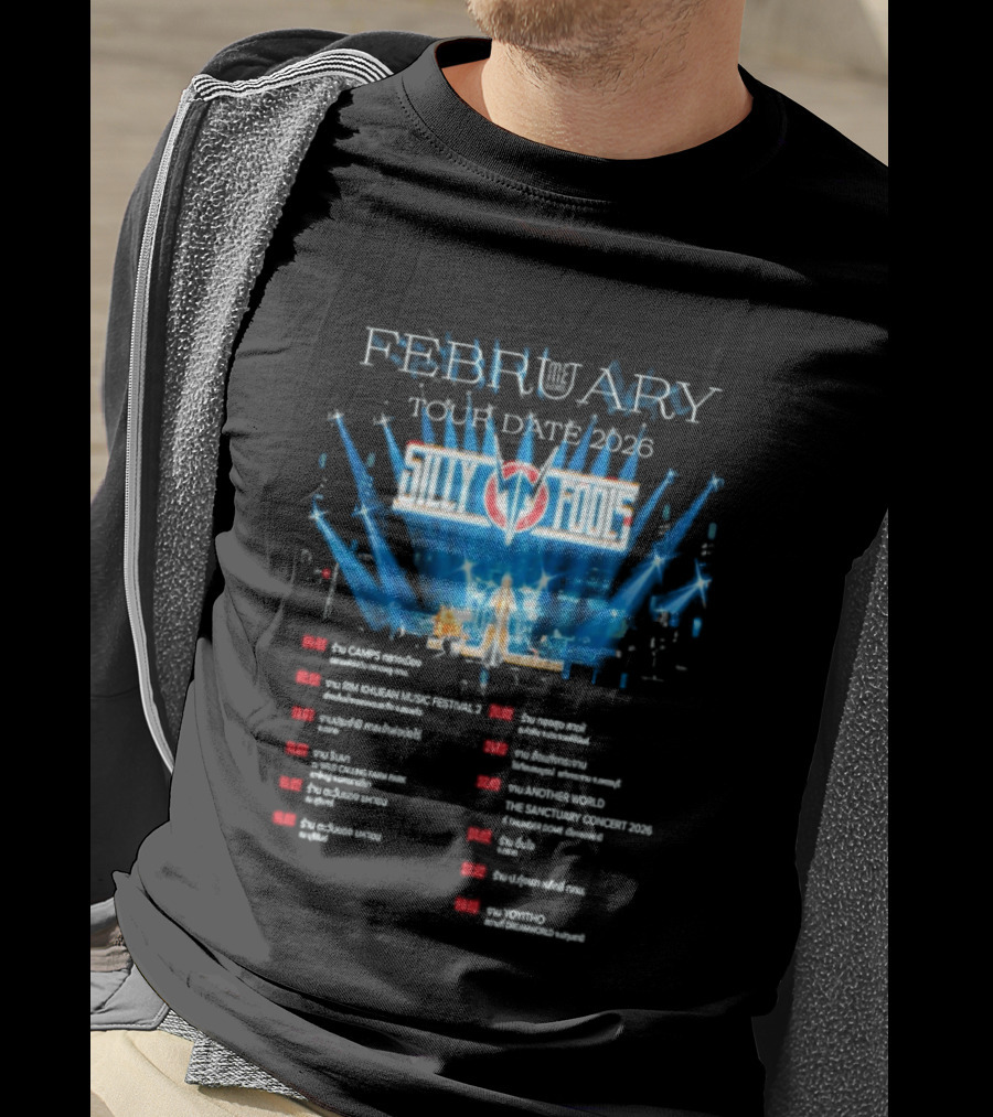 Silly Fools Tour Date February 2026 Concert Schedule Events T-Shirt