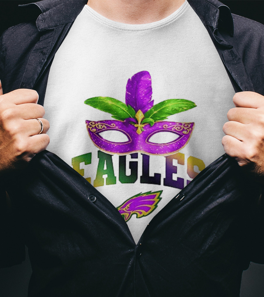 Eagles Mardi Gras Mask Festival Celebration T-Shirt
