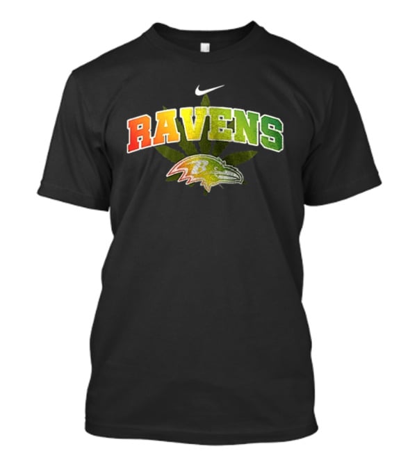 Baltimore Ravens Nike Bob Marley One Love Weed Leaf T-Shirt