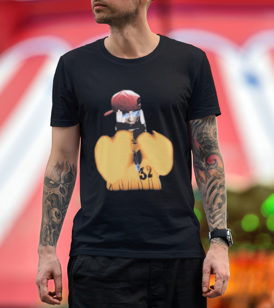 Billie Eilish Glasses Hit Me Hard And Soft Tour 2024 2025 Red Cap Style 32 T-Shirt