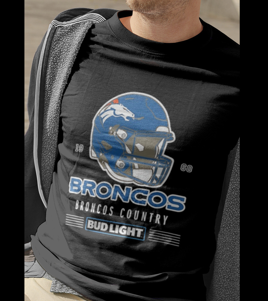 Broncos Country Bud Light NFL 1960 Helmet T-Shirt