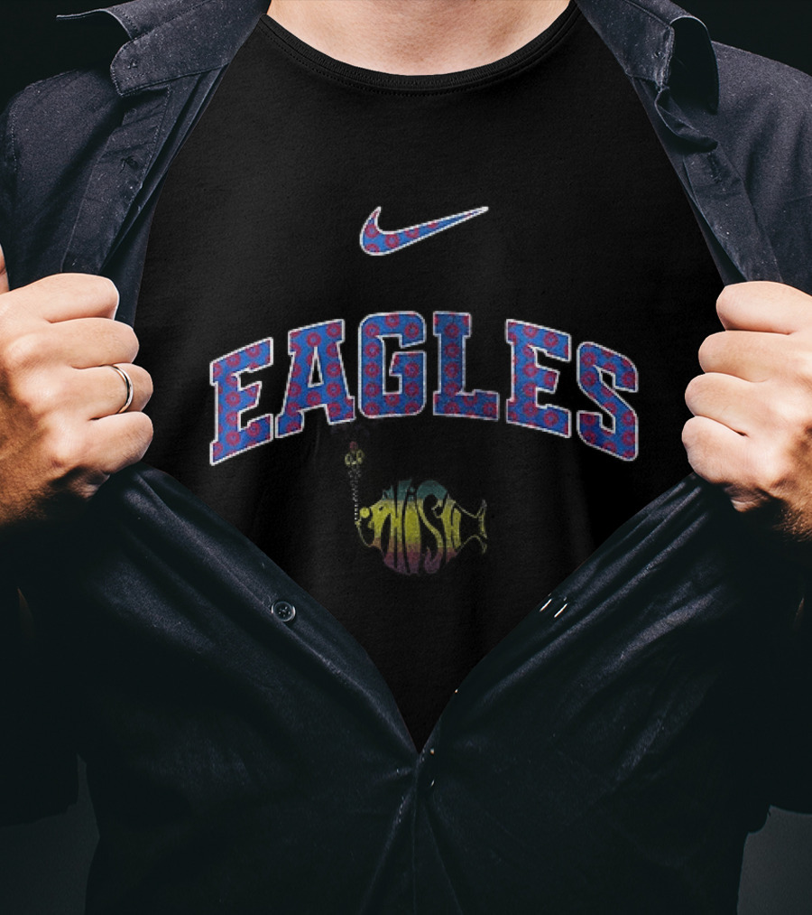 Nike Philadelphia Eagles EAGLES Text With Phish Band T-Shirt