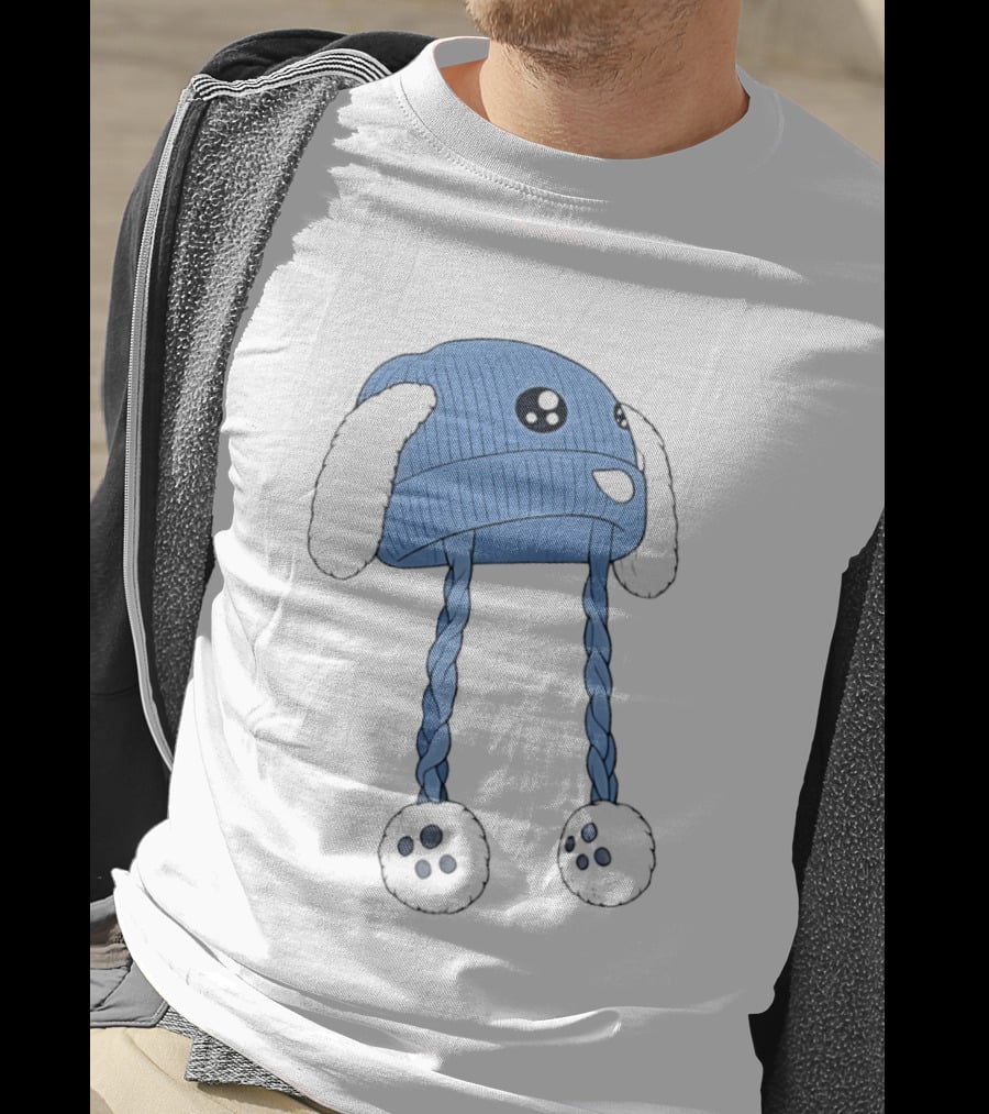 Liam Ramos Cute Kawaii Bunny Ears Blue Winter Hat T-Shirt