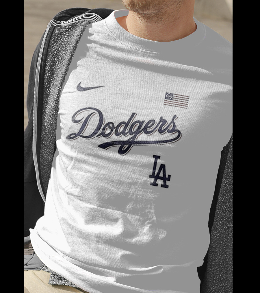 Nike LA Dodgers American Flag 250th Anniversary USA T-Shirt