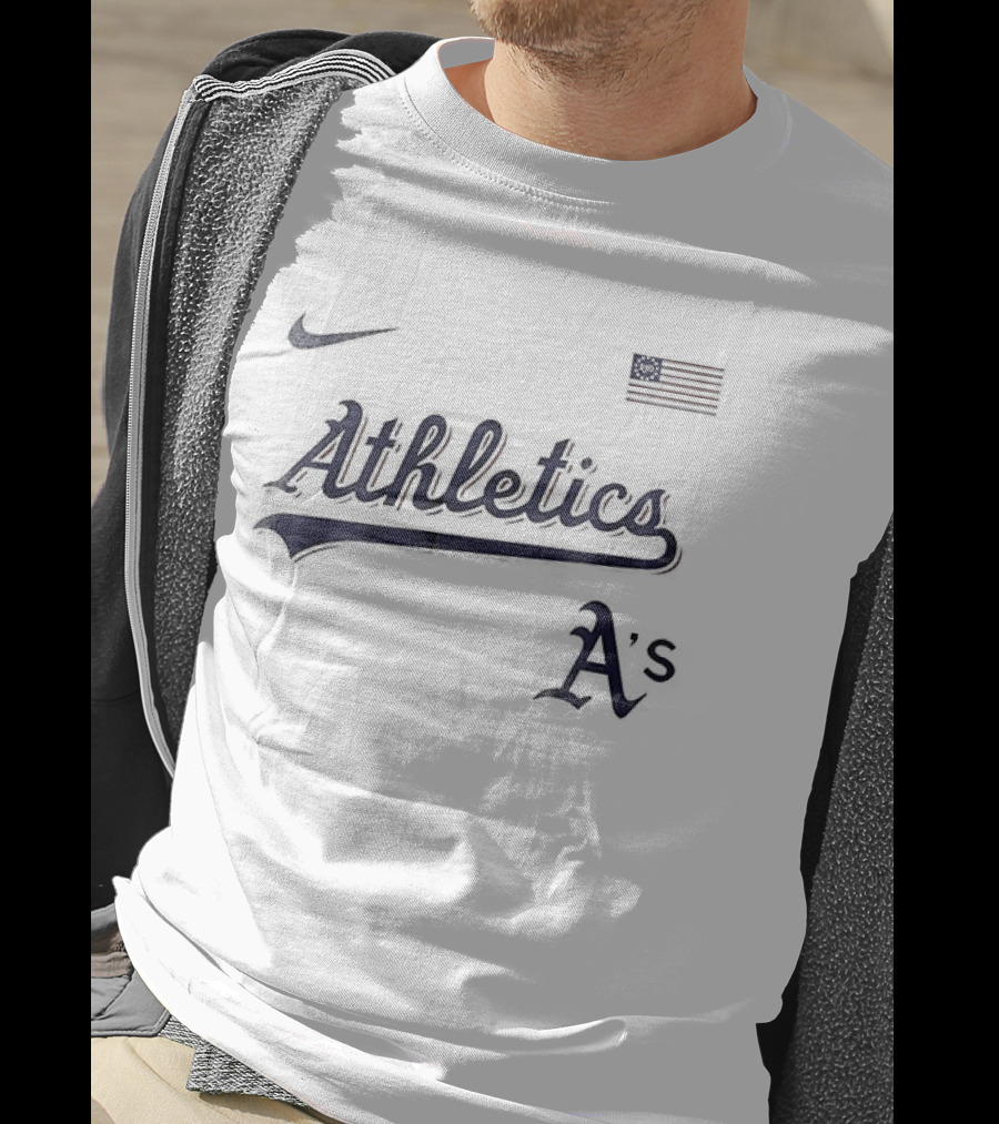 Nike Athletics USA Flag Oakland Athletics 250th Anniversary T-Shirt