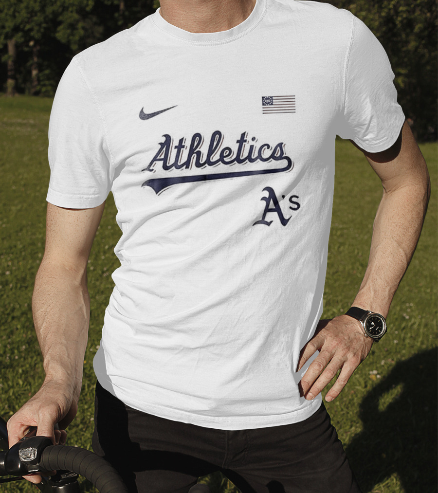 Nike Athletics USA Flag Oakland Athletics 250th Anniversary T-Shirt