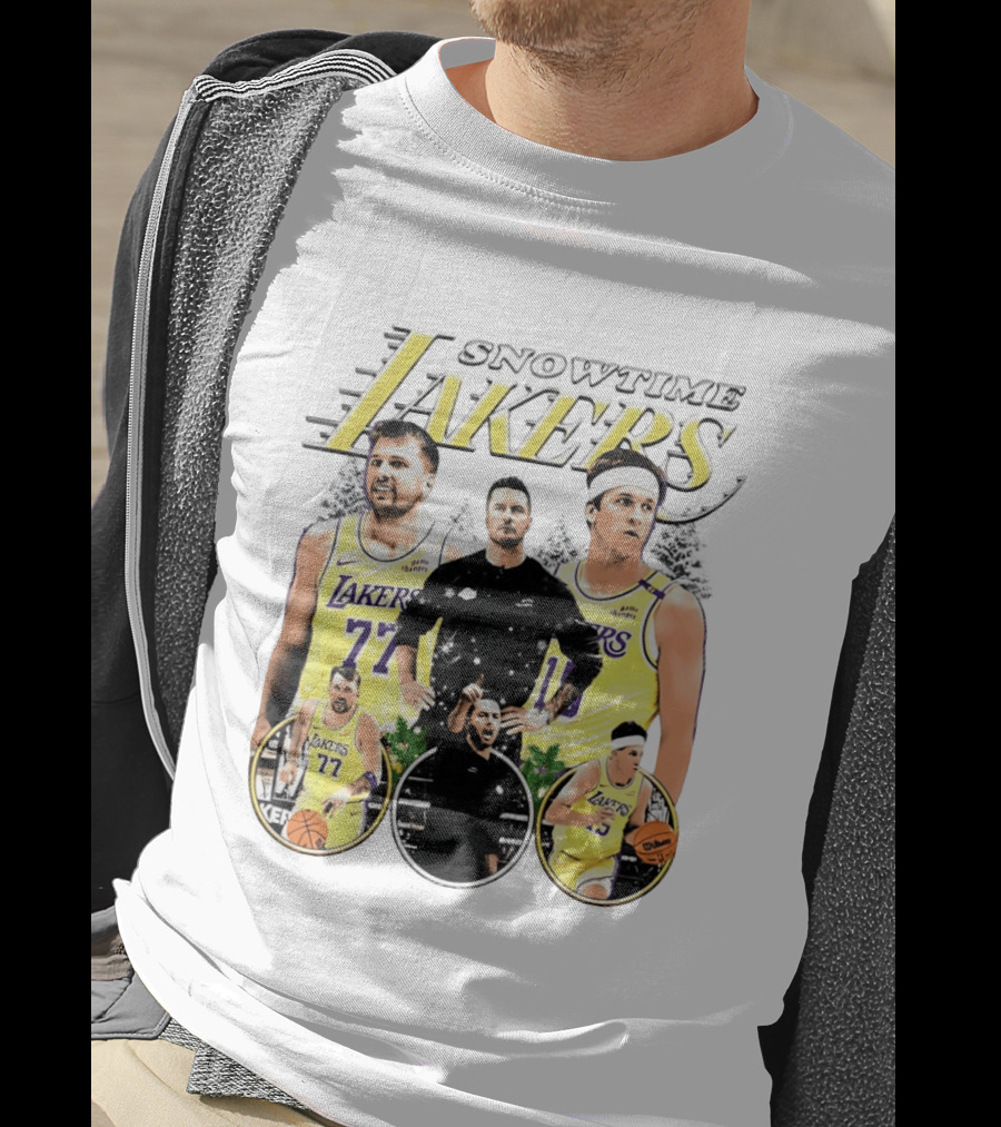 Snowtime Lakers Los Angeles Basketball Legends T-Shirt