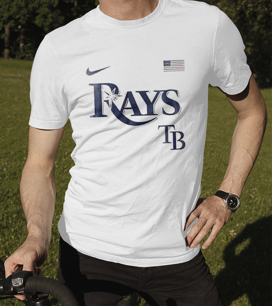 Tampa Bay Rays Nike TB American Flag 250th Anniversary USA Baseball T-Shirt