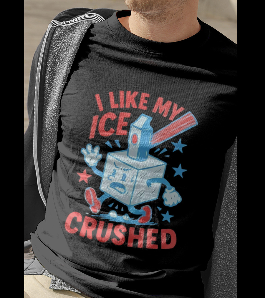 I Like My ICE Crushed Funny Ice Cube Hammer Stars T-Shirt