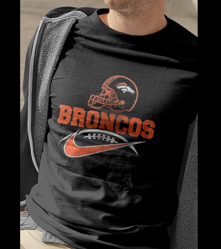 Denver Broncos Helmet Nike Football Fan T-Shirt