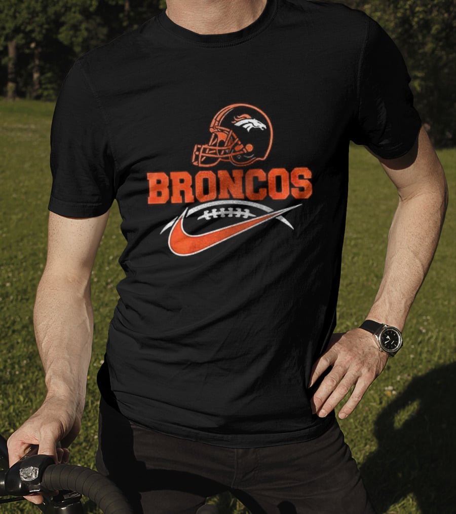 Denver Broncos Helmet Nike Football Fan T-Shirt