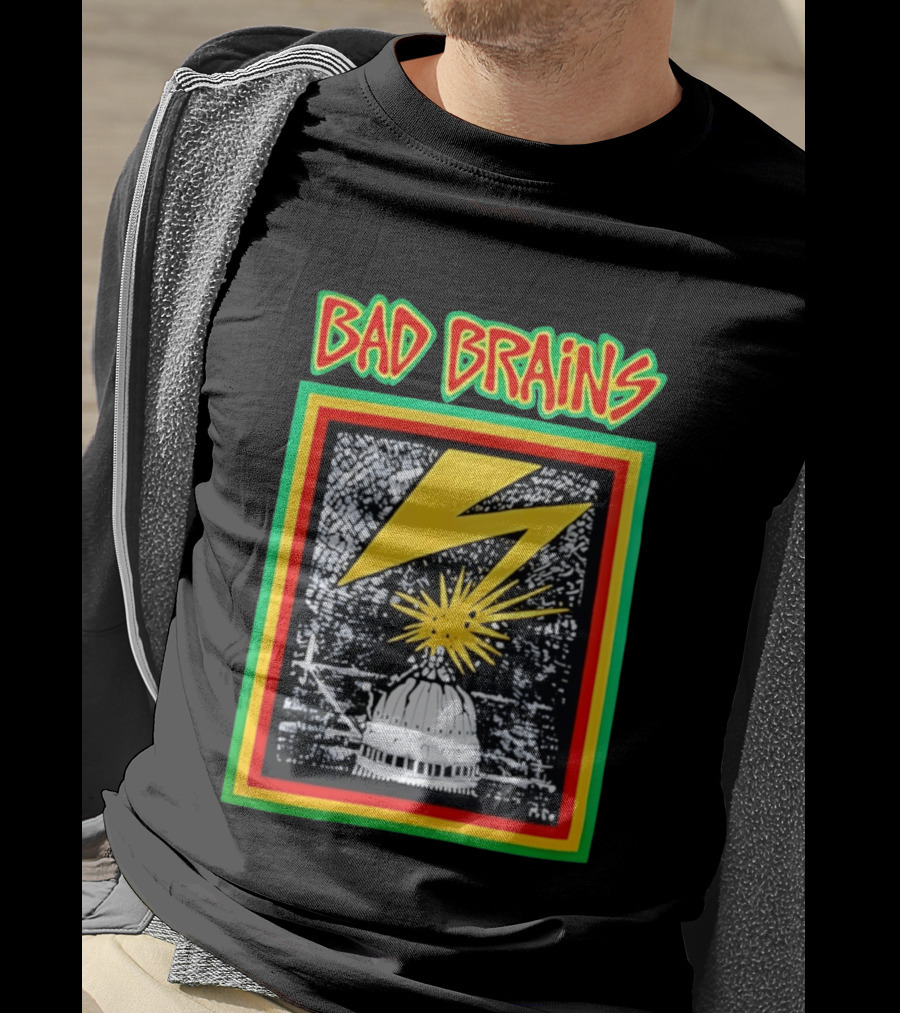 Bad Brains Lightning Capitol Explosion Bold Graphic Retro Vibe T-Shirt